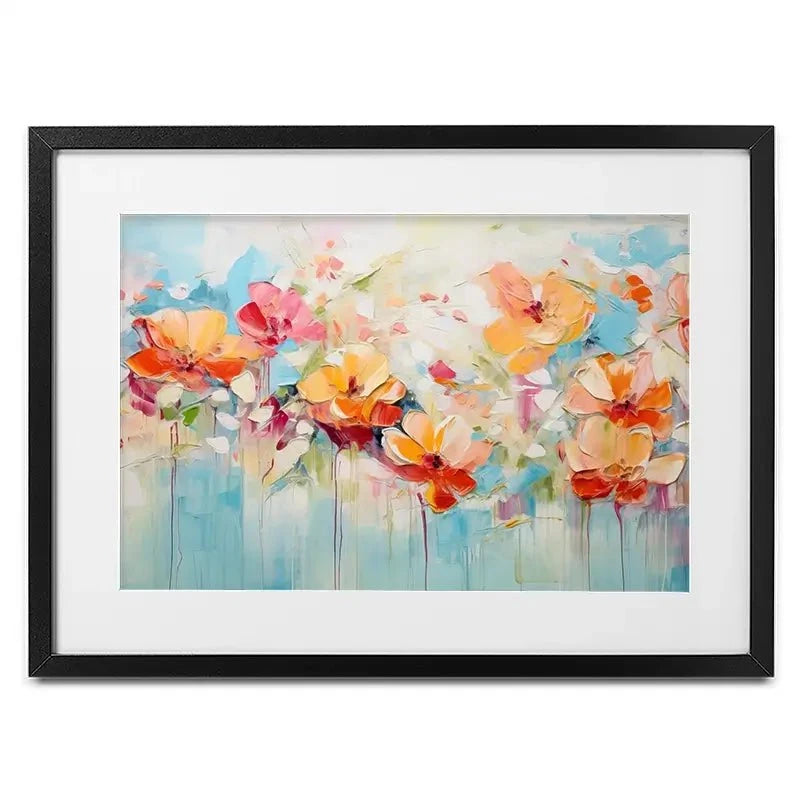 Blue Watercolour Florals Framed Art Print Blue Watercolour Florals Framed Art Print wall art product Gina Kelly - Independent