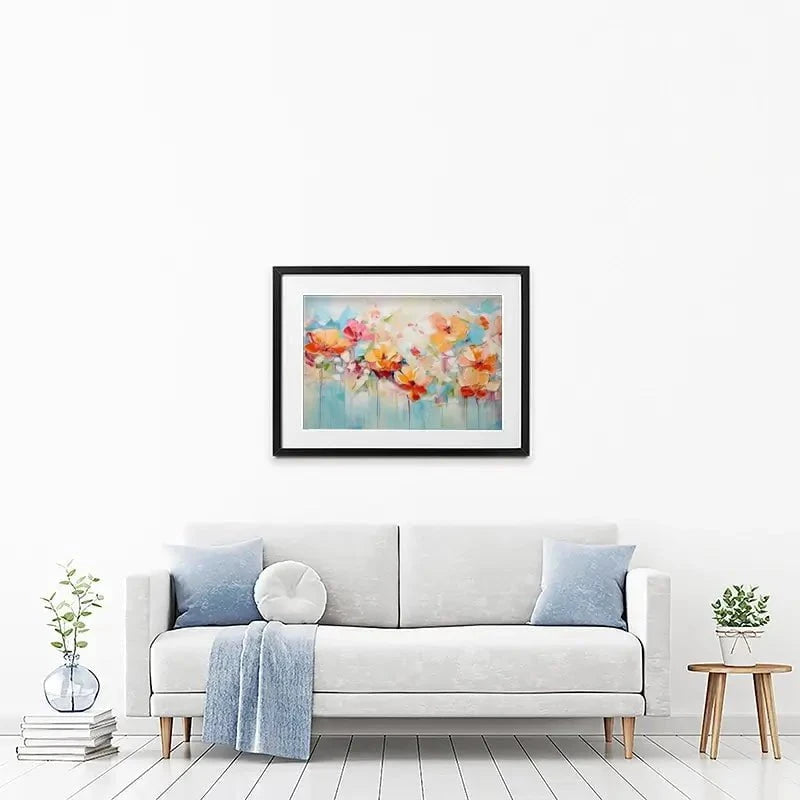 Blue Watercolour Florals Framed Art Print Blue Watercolour Florals Framed Art Print wall art product Gina Kelly - Independent