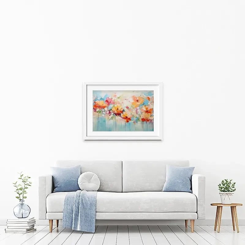 Blue Watercolour Florals Framed Art Print Blue Watercolour Florals Framed Art Print wall art product Gina Kelly - Independent