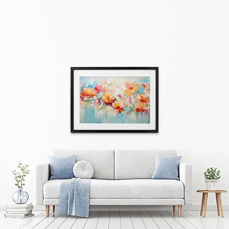 Blue Watercolour Florals Framed Art Print Blue Watercolour Florals Framed Art Print wall art product Gina Kelly - Independent