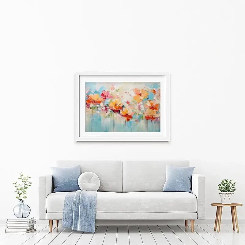 Blue Watercolour Florals Framed Art Print Blue Watercolour Florals Framed Art Print wall art product Gina Kelly - Independent