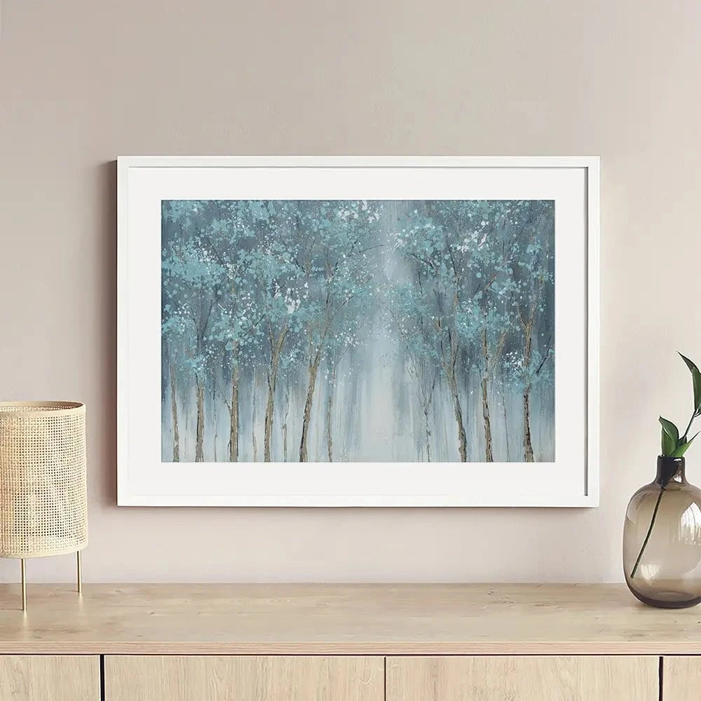 Blue Woods Framed Art Print Blue Woods Framed Art Print wall art product CHENYU ARTS / Shutterstock