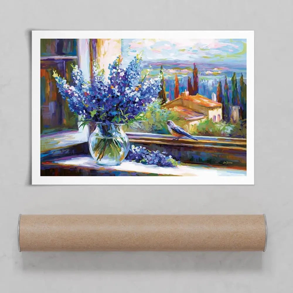 Bluebonnets By The Countryside View Art Print Bluebonnets By The Countryside View Art Print wall art product Leon Devenice