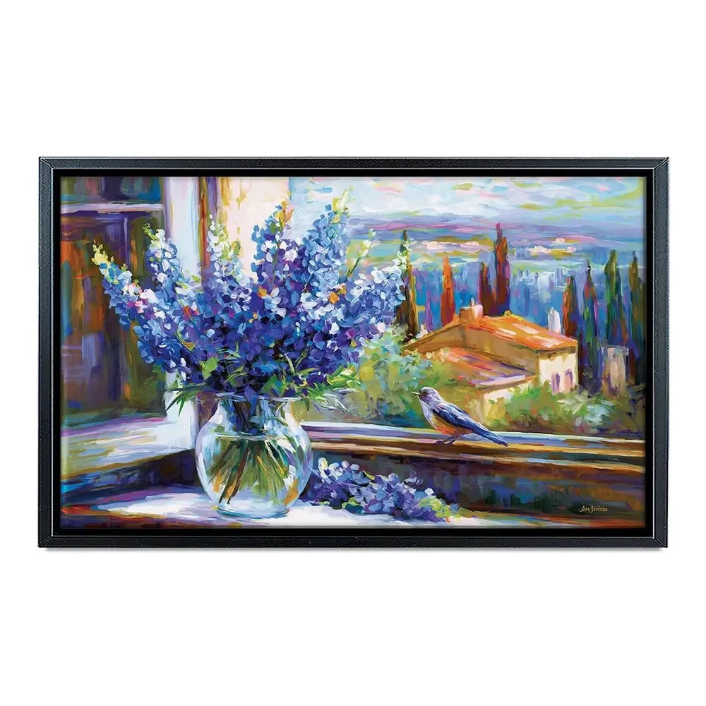 Bluebonnets By The Countryside View Canvas Print Bluebonnets By The Countryside View Canvas Print wall art product Leon Devenice