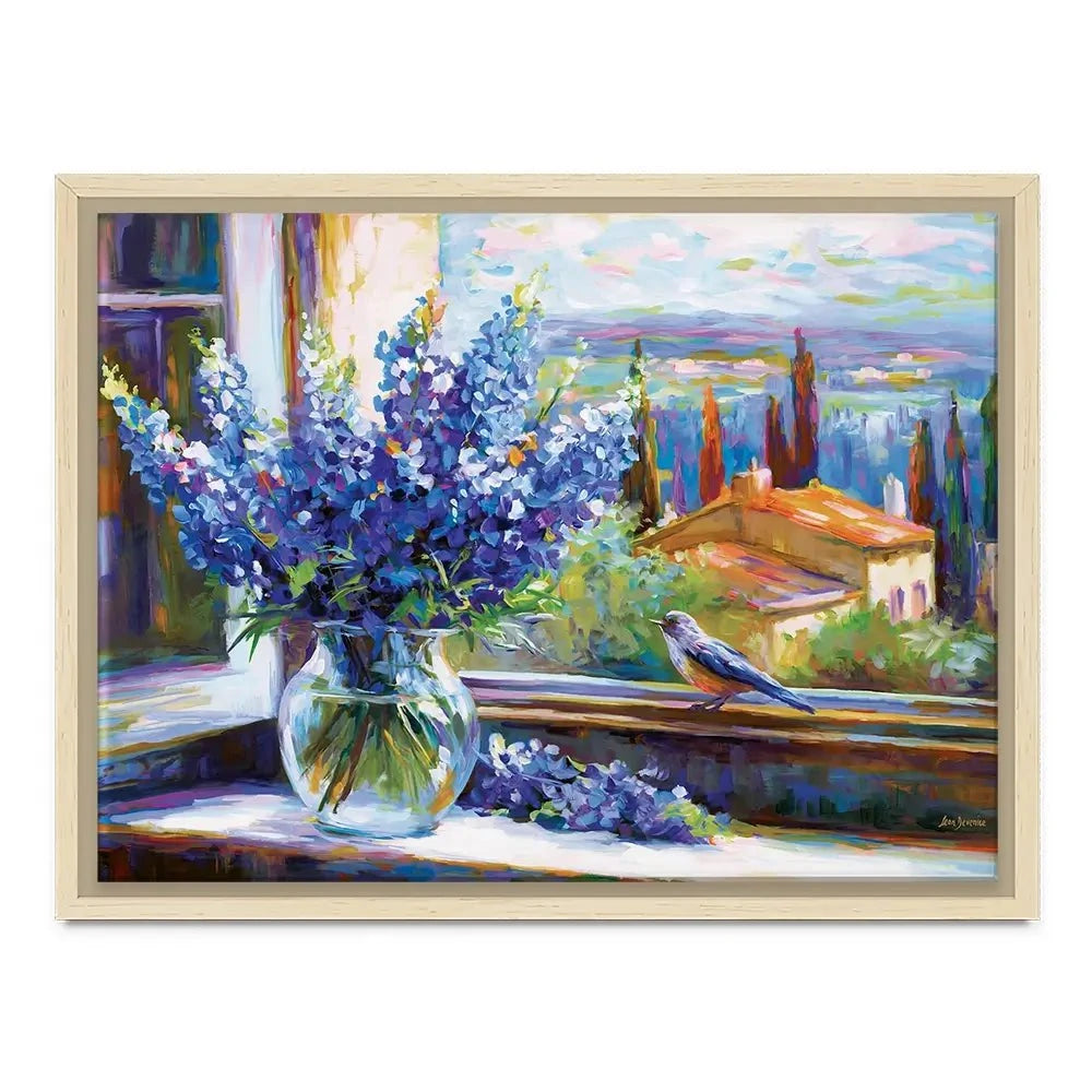 Bluebonnets By The Countryside View Canvas Print Bluebonnets By The Countryside View Canvas Print wall art product Leon Devenice