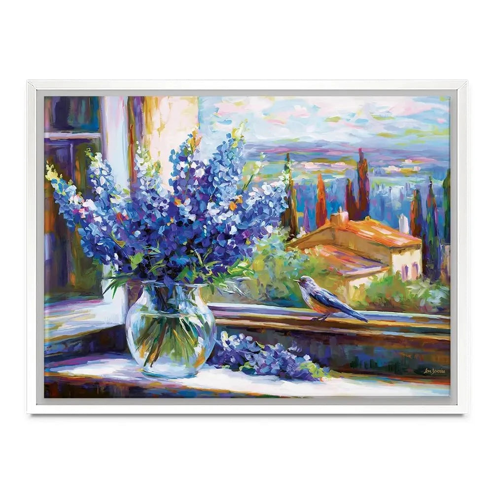 Bluebonnets By The Countryside View Canvas Print Bluebonnets By The Countryside View Canvas Print wall art product Leon Devenice