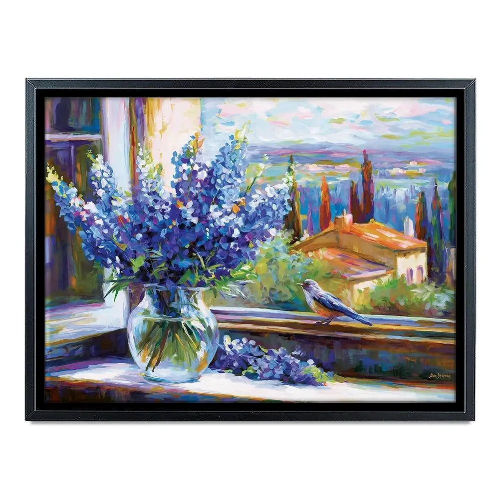Bluebonnets By The Countryside View Canvas Print Bluebonnets By The Countryside View Canvas Print wall art product Leon Devenice