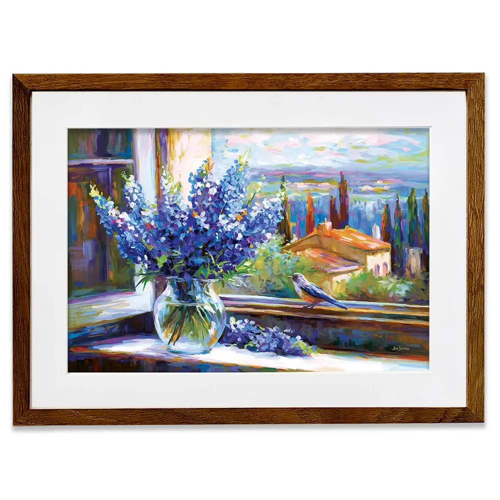 Bluebonnets By The Countryside View Framed Art Print Bluebonnets By The Countryside View Framed Art Print wall art product Leon Devenice