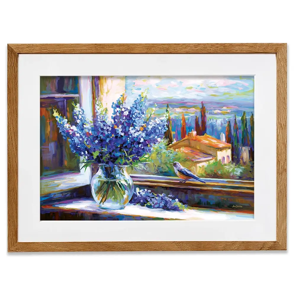 Bluebonnets By The Countryside View Framed Art Print Bluebonnets By The Countryside View Framed Art Print wall art product Leon Devenice