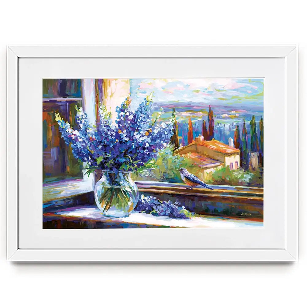 Bluebonnets By The Countryside View Framed Art Print Bluebonnets By The Countryside View Framed Art Print wall art product Leon Devenice