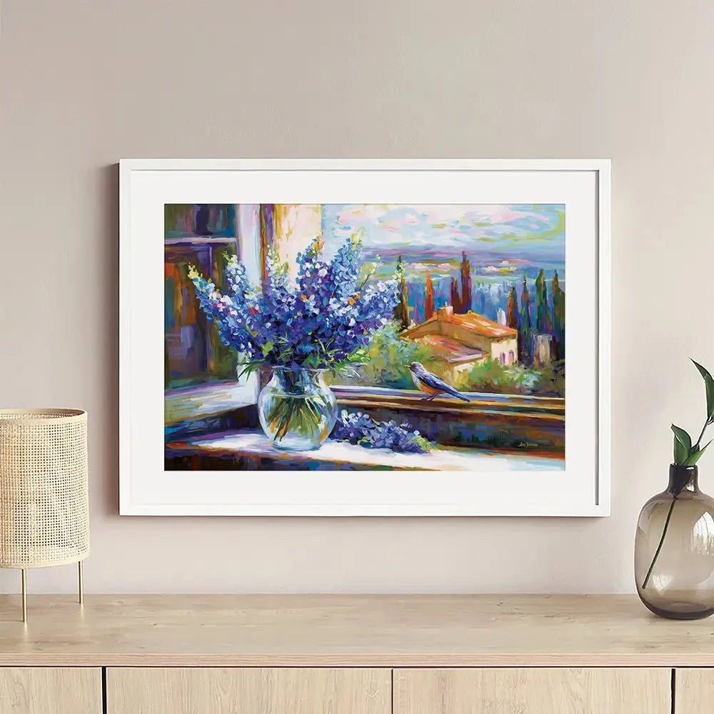 Bluebonnets By The Countryside View Framed Art Print Bluebonnets By The Countryside View Framed Art Print wall art product Leon Devenice