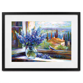Bluebonnets By The Countryside View Framed Art Print Bluebonnets By The Countryside View Framed Art Print wall art product Leon Devenice