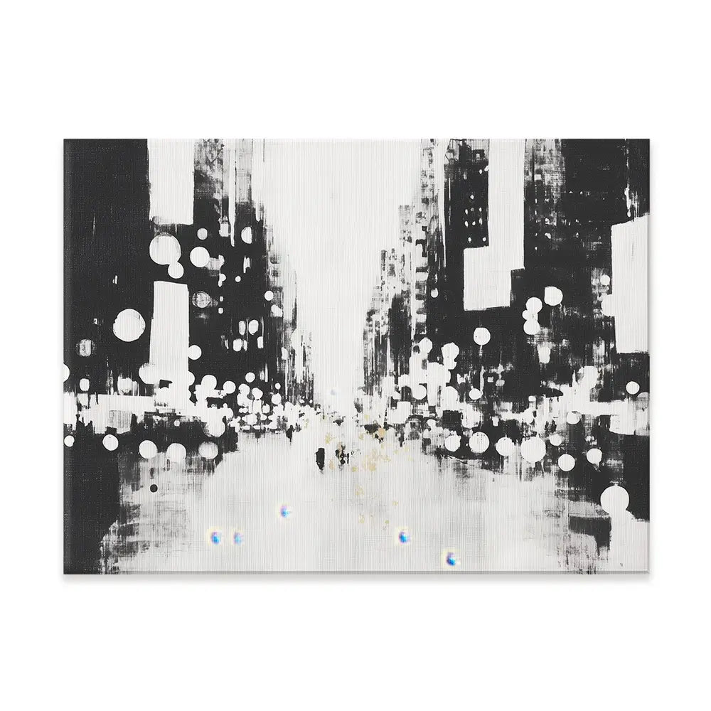 Blurred City Lights Canvas Print Blurred City Lights Canvas Print wall art product Chromatic Storm Studio