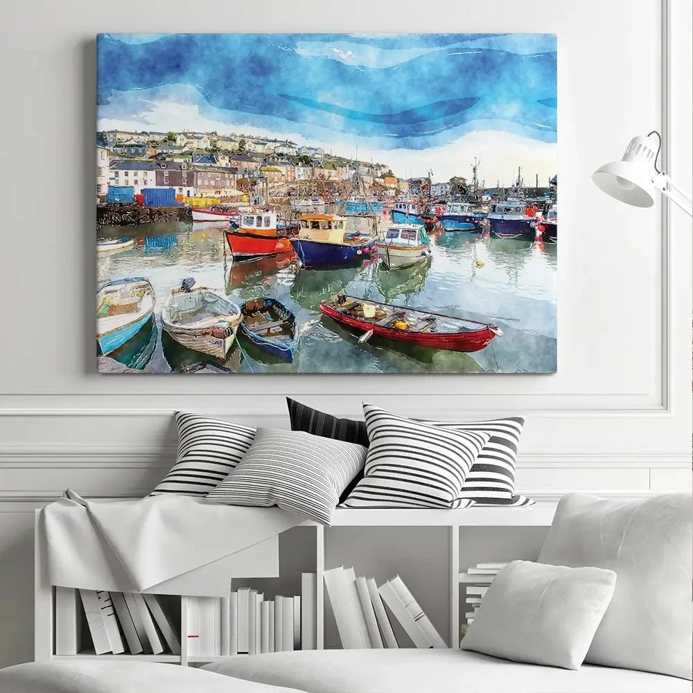 Boat Harbour Canvas Print Boat Harbour Canvas Print wall art product Helen Hotson / Shutterstock