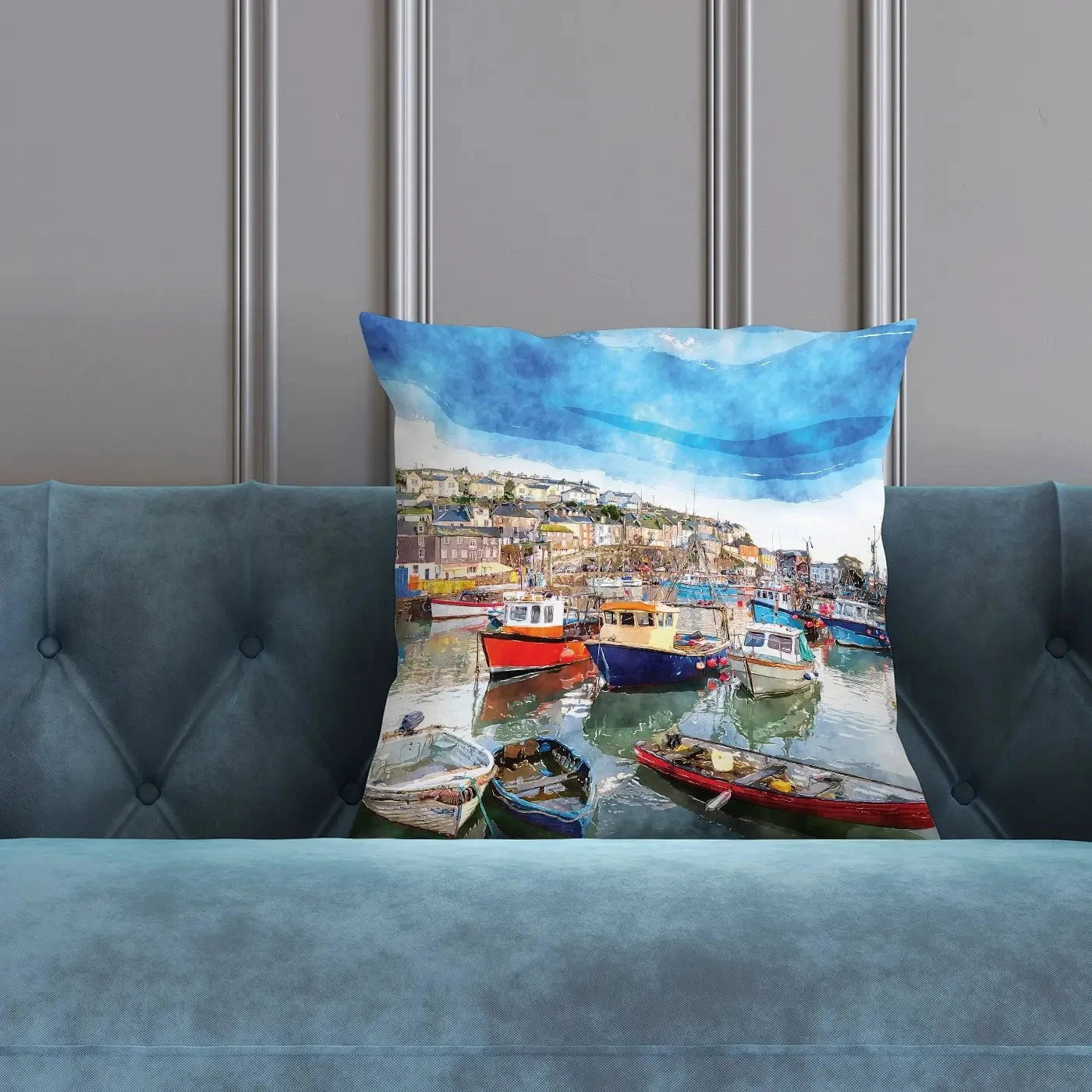 Boat Harbour Cushion Boat Harbour Cushion wall art product Helen Hotson / Shutterstock