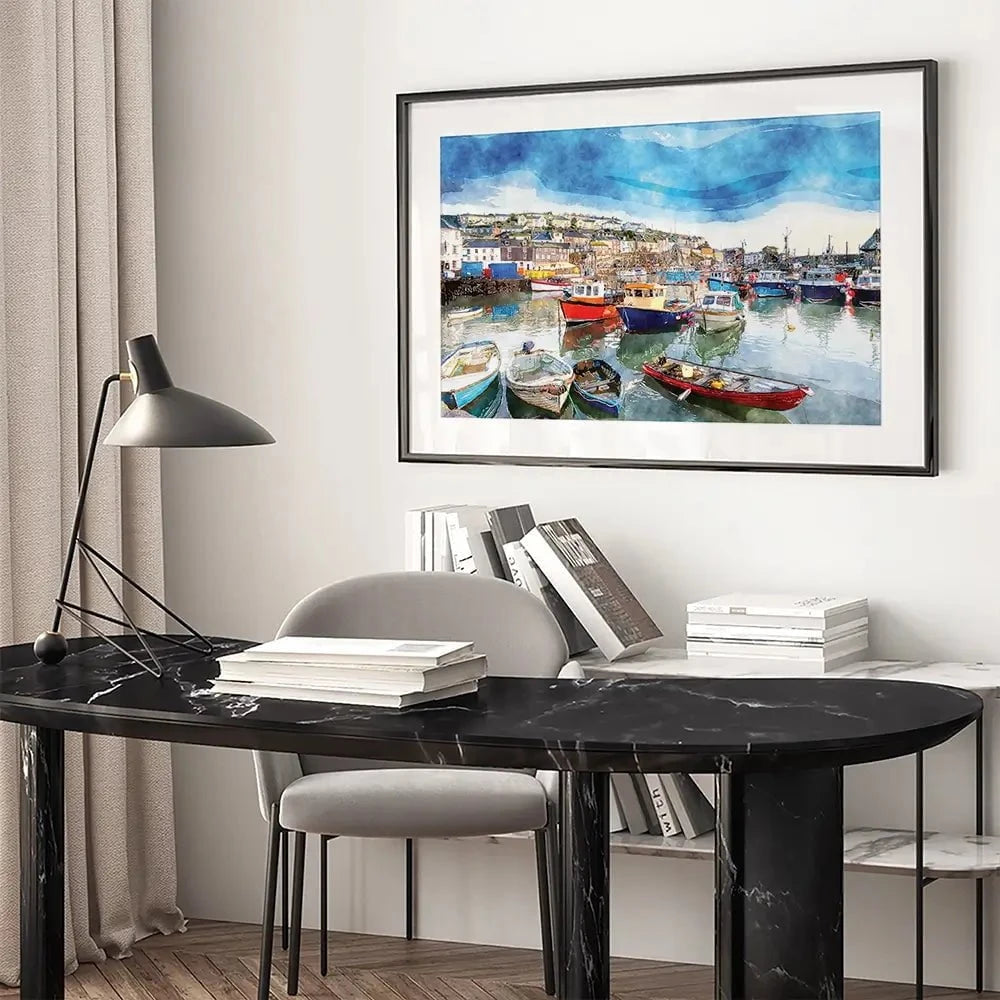 Boat Harbour Framed Art Print Boat Harbour Framed Art Print wall art product Helen Hotson / Shutterstock