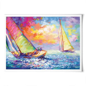Boat Racing Art Print Boat Racing Art Print wall art product Leon Devenice