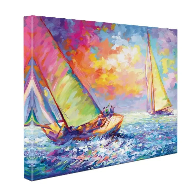 Boat Racing Canvas Print Boat Racing Canvas Print wall art product Leon Devenice
