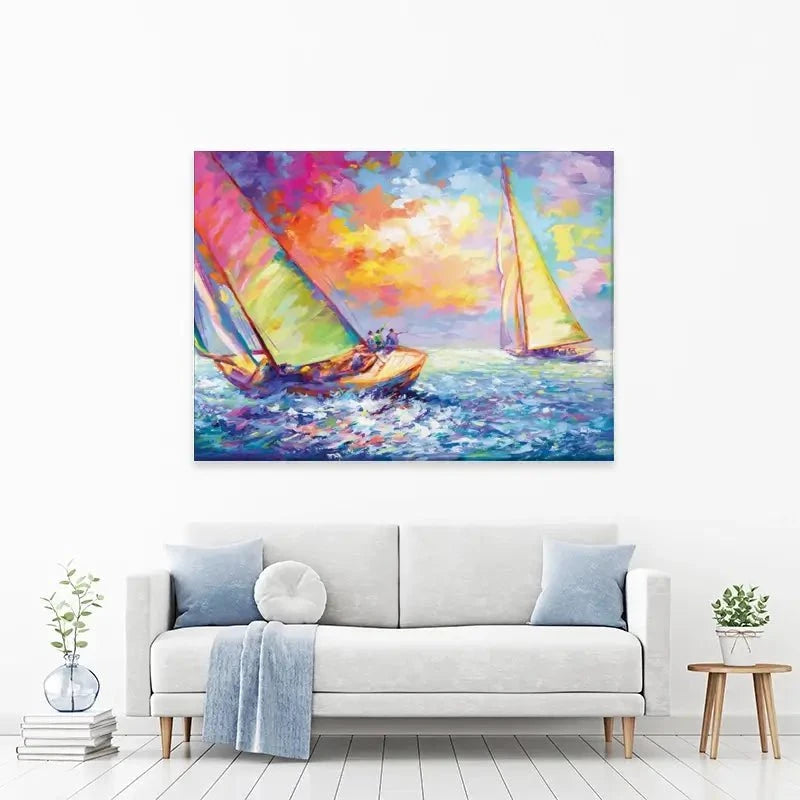 Boat Racing Canvas Print Boat Racing Canvas Print wall art product Leon Devenice