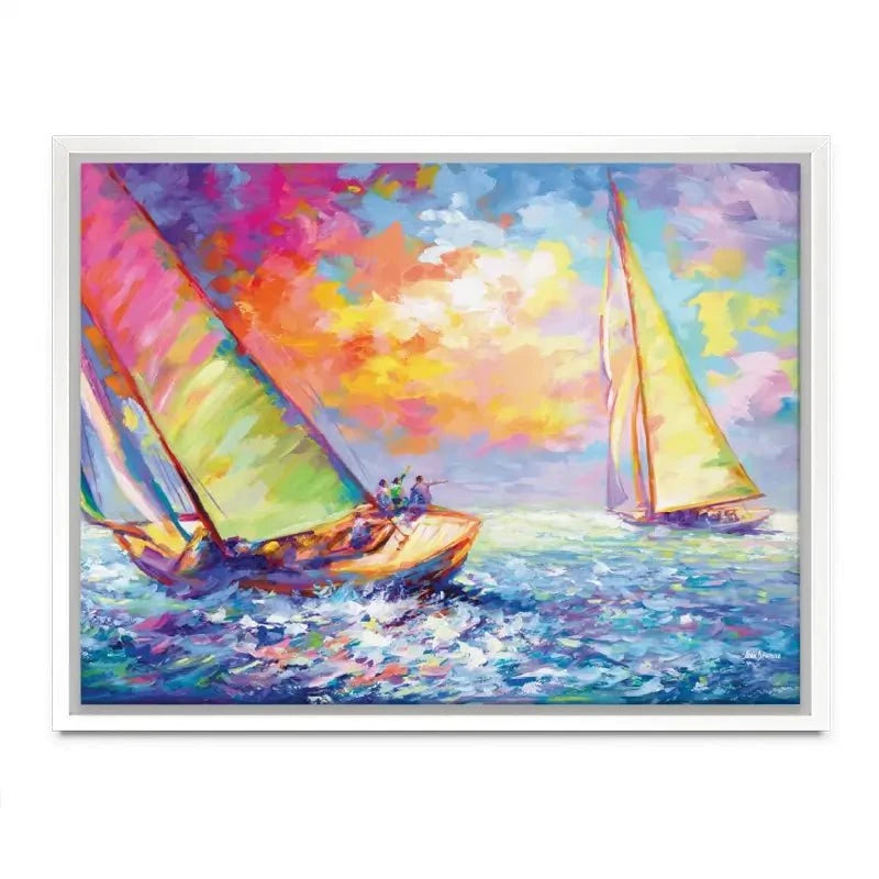 Boat Racing Canvas Print Boat Racing Canvas Print wall art product Leon Devenice