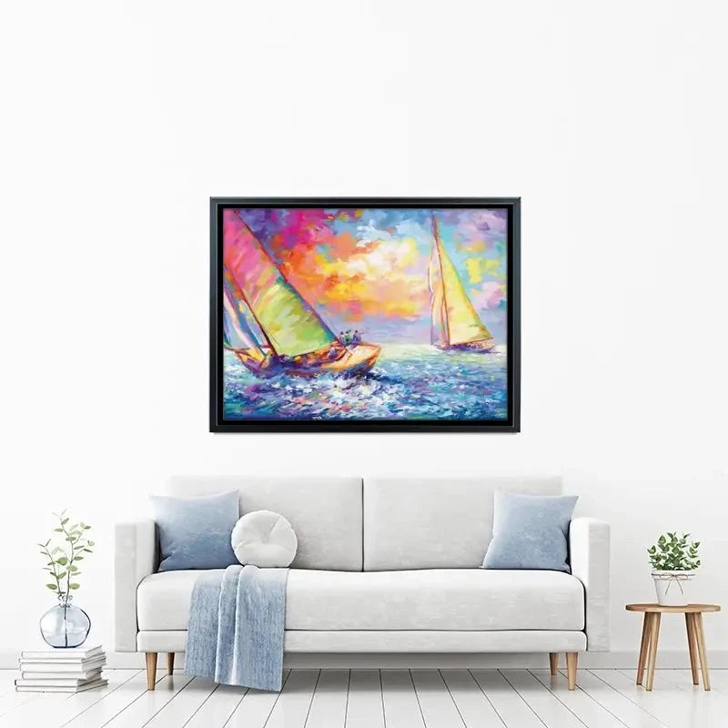 Boat Racing Canvas Print Boat Racing Canvas Print wall art product Leon Devenice