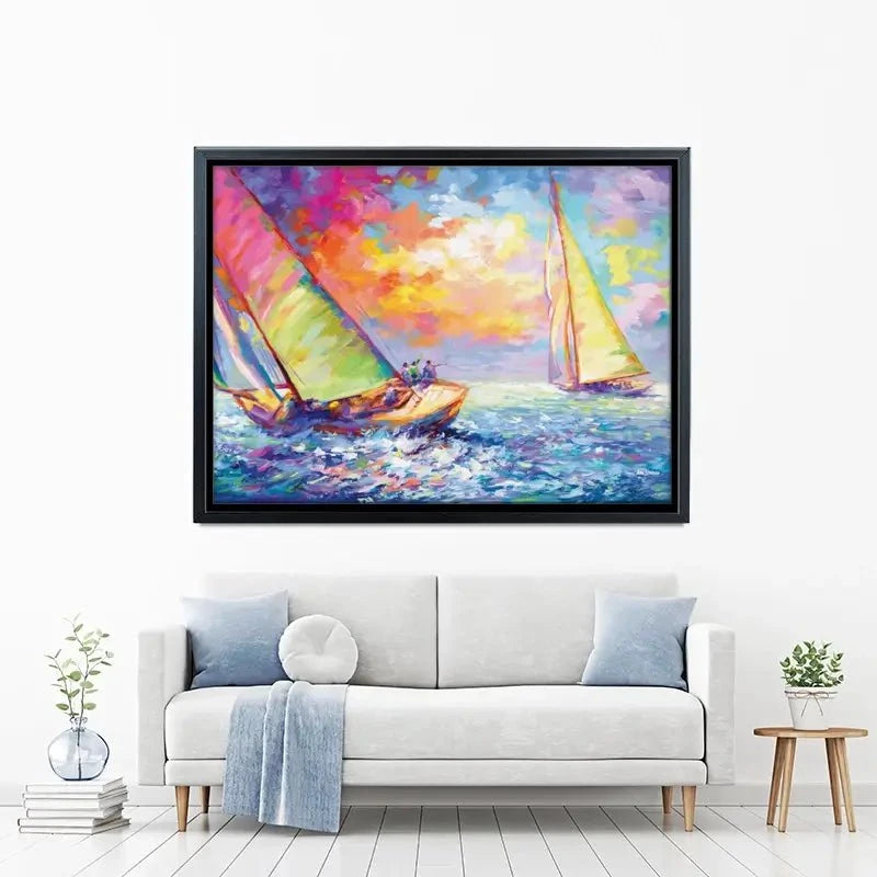 Boat Racing Canvas Print Boat Racing Canvas Print wall art product Leon Devenice