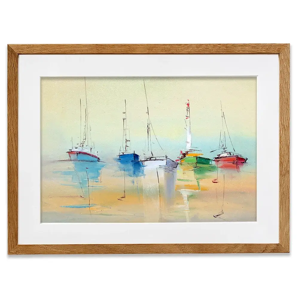 Boats From Afar Framed Art Print Boats From Afar Framed Art Print wall art product Oleksandr Bodnar / Shutterstock