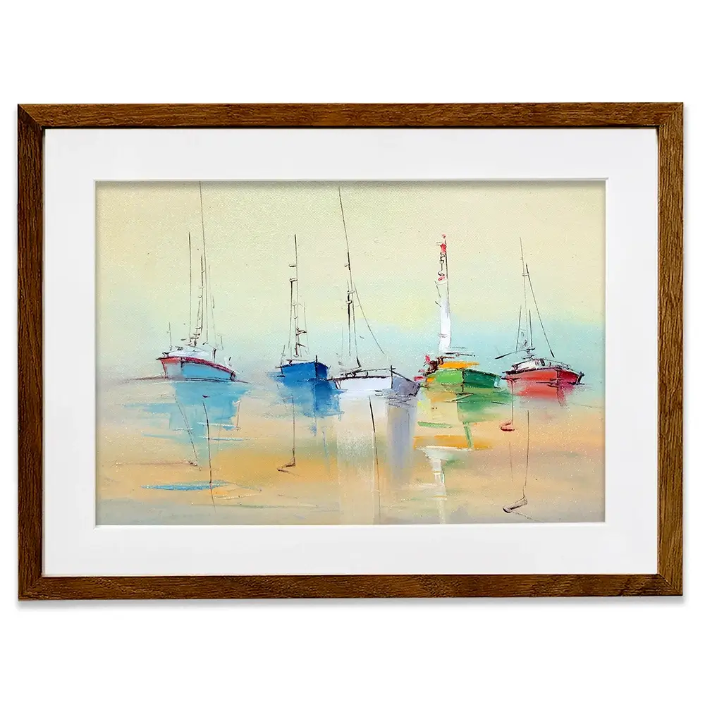 Boats From Afar Framed Art Print Boats From Afar Framed Art Print wall art product Oleksandr Bodnar / Shutterstock