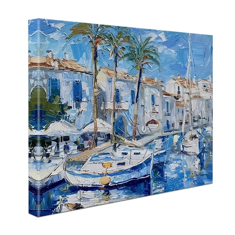 Boats In The Harbour Canvas Print Boats In The Harbour Canvas Print wall art product Elena Avanesova