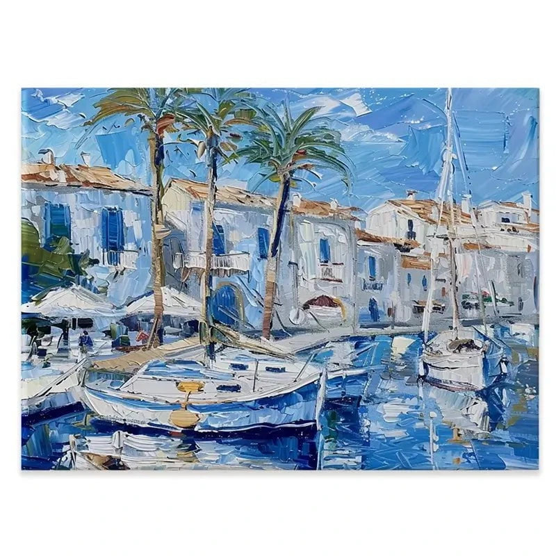 Boats In The Harbour Canvas Print Boats In The Harbour Canvas Print wall art product Elena Avanesova