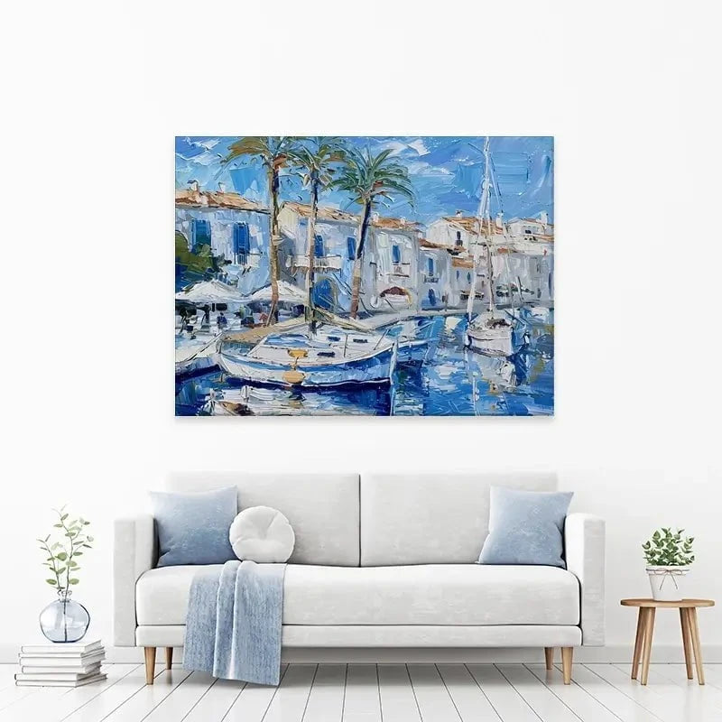 Boats In The Harbour Canvas Print Boats In The Harbour Canvas Print wall art product Elena Avanesova