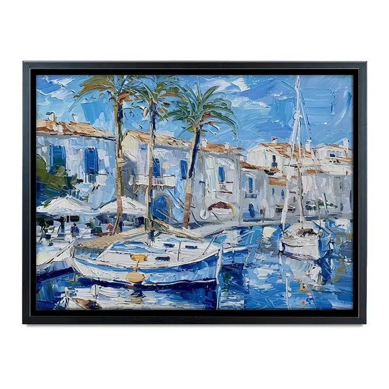 Boats In The Harbour Canvas Print Boats In The Harbour Canvas Print wall art product Elena Avanesova