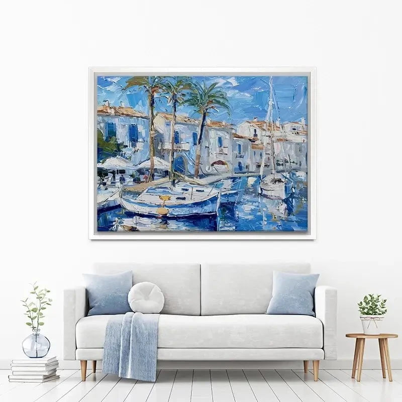 Boats In The Harbour Canvas Print Boats In The Harbour Canvas Print wall art product Elena Avanesova