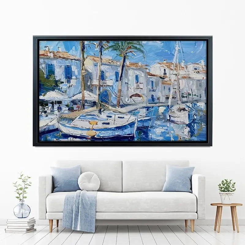 Boats In The Harbour Canvas Print Boats In The Harbour Canvas Print wall art product Elena Avanesova