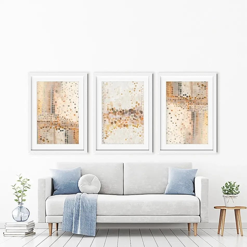 Boho Earth Tone Dots Framed Art Print Trio Boho Earth Tone Dots Framed Art Print Trio wall art product Petal Prints Design - Independent