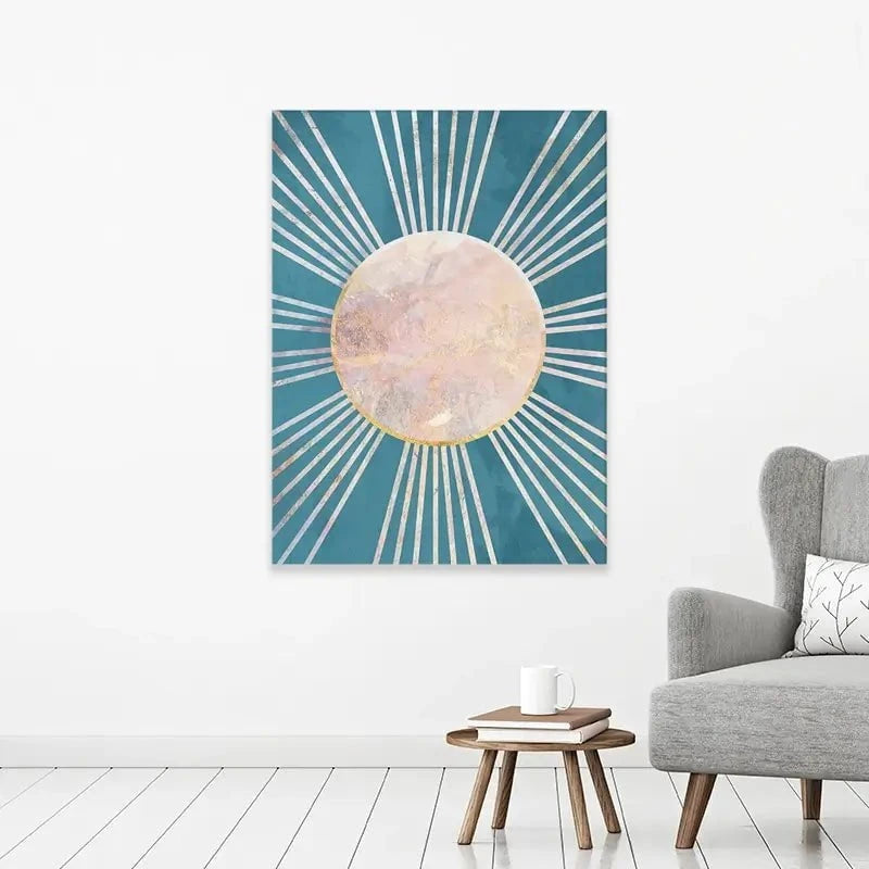 Boho Sun Blue 1 Canvas Print Boho Sun Blue 1 Canvas Print wall art product Sarah Manovski