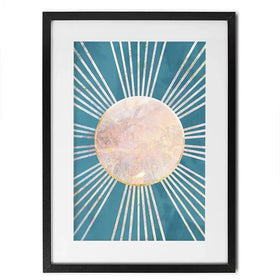 Boho Sun Blue 1 Framed Art Print Boho Sun Blue 1 Framed Art Print wall art product Sarah Manovski