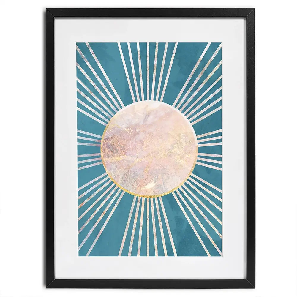Boho Sun Blue 1 Framed Art Print Boho Sun Blue 1 Framed Art Print wall art product Sarah Manovski