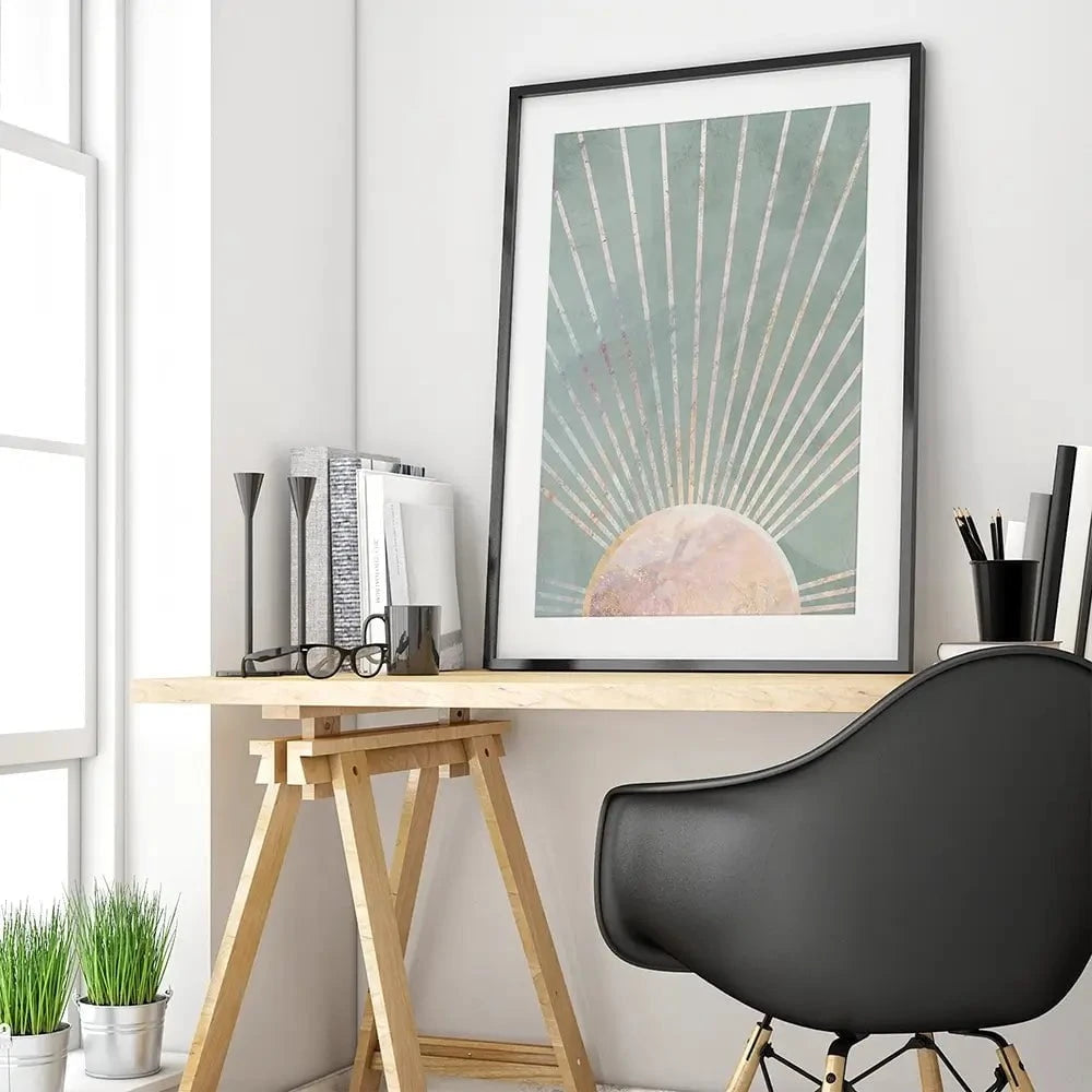 Boho Sun Pale Green 2 Framed Art Print Boho Sun Pale Green 2 Framed Art Print wall art product Sarah Manovski