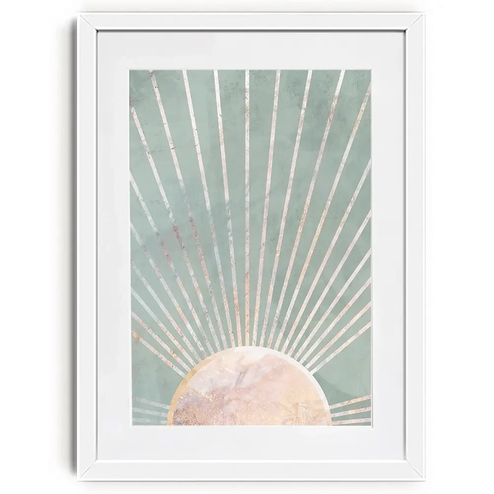 Boho Sun Pale Green 2 Framed Art Print Boho Sun Pale Green 2 Framed Art Print wall art product Sarah Manovski