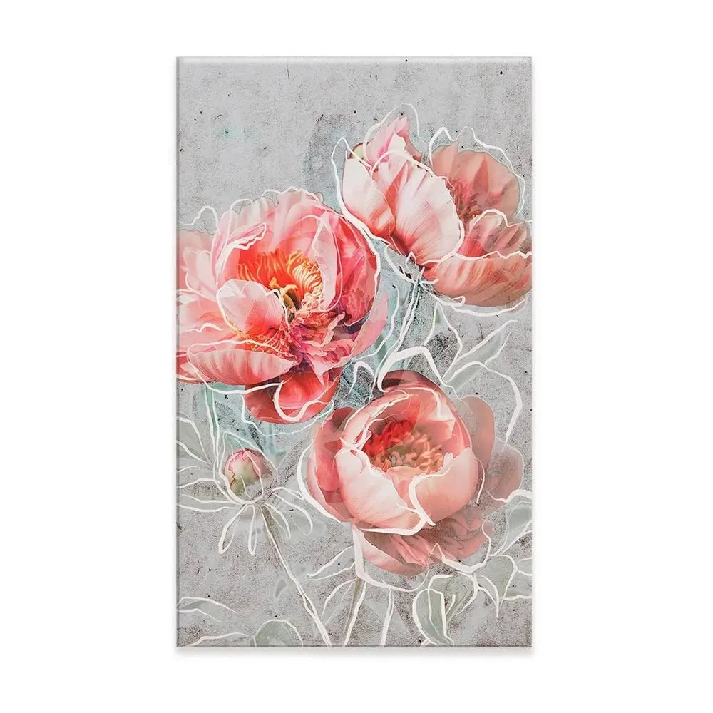 Bordered Peony Canvas Print Bordered Peony Canvas Print wall art product Treechild