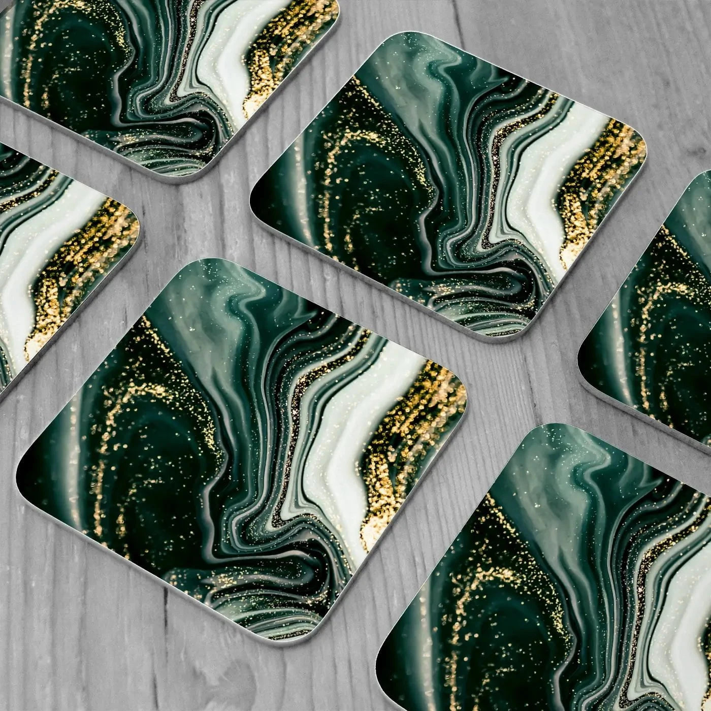 Bottle Green Marble Coaster Set Bottle Green Marble Coaster Set wall art product CARACOLLA / Shutterstock