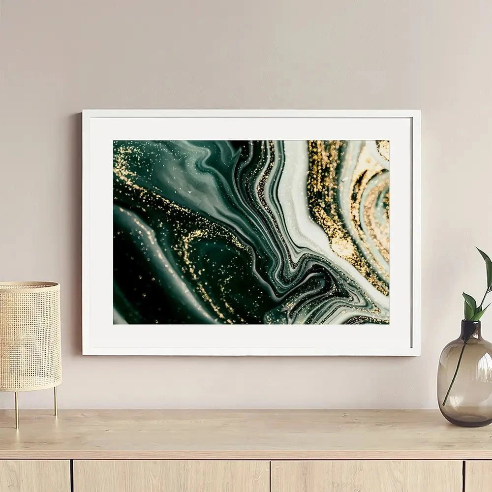Bottle Green Marble Framed Art Print Bottle Green Marble Framed Art Print wall art product CARACOLLA / Shutterstock