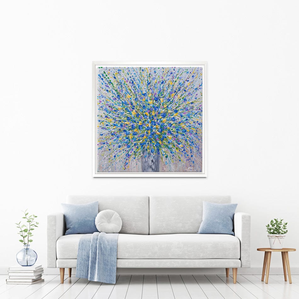 Bouquet Of Blue Flowers Canvas Print wall art product Olga Tkachyk