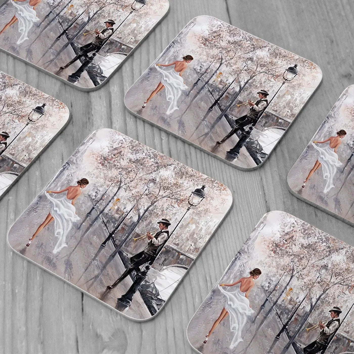 Breathless Paris Flair Coaster Set Rainbow Soul Tree Coaster Set | Rainbow Soul Tree Art Coasters wall art product Isabella Karolewicz