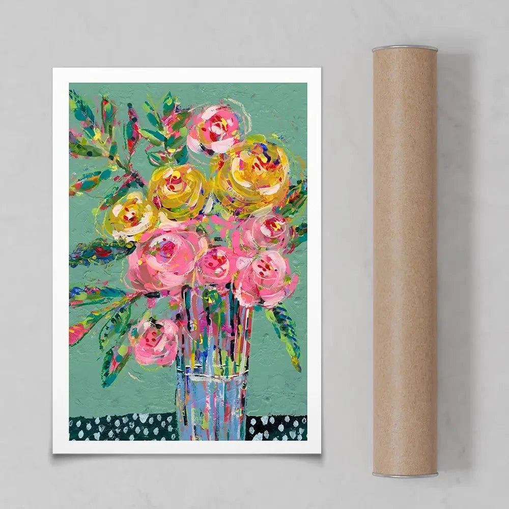 Bright Coloured Bouquet Art Print Bright Coloured Bouquet Art Print wall art product Regina Moore