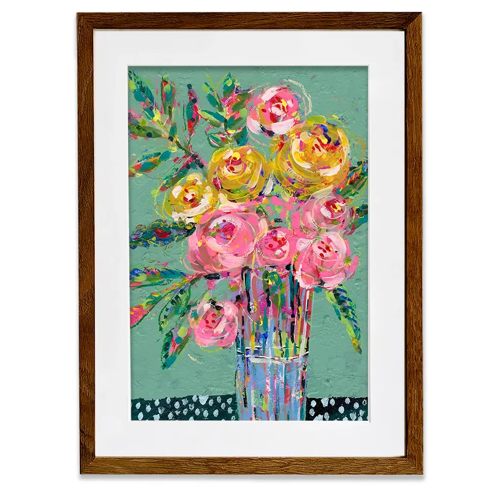 Bright Coloured Bouquet Framed Art Print Bright Coloured Bouquet Framed Art Print wall art product Regina Moore
