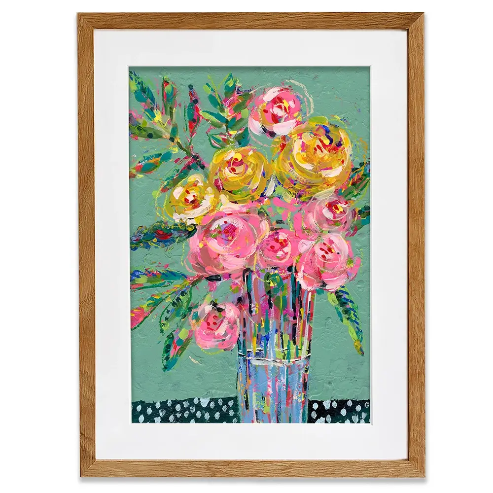 Bright Coloured Bouquet Framed Art Print Bright Coloured Bouquet Framed Art Print wall art product Regina Moore