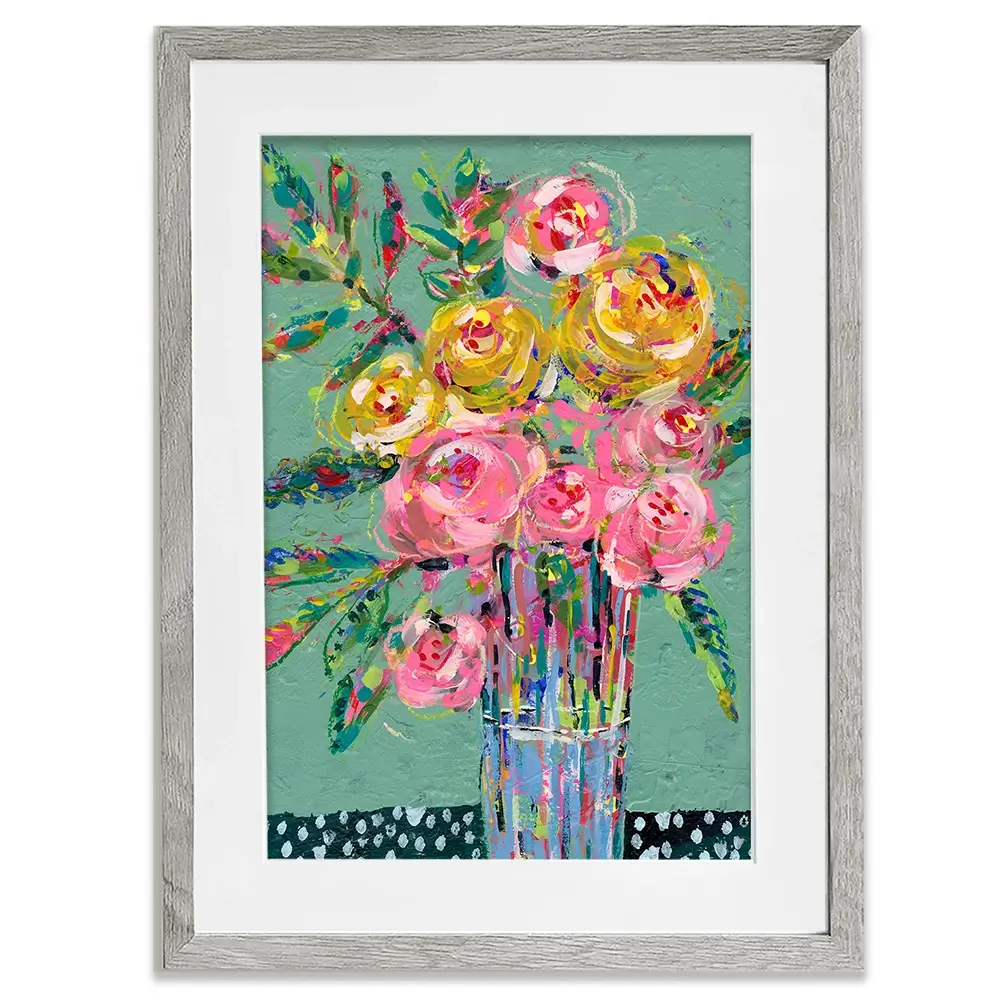Bright Coloured Bouquet Framed Art Print Bright Coloured Bouquet Framed Art Print wall art product Regina Moore