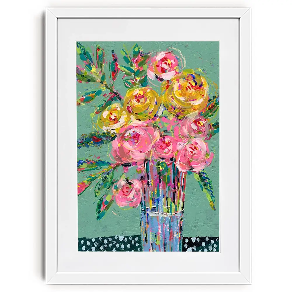 Bright Coloured Bouquet Framed Art Print Bright Coloured Bouquet Framed Art Print wall art product Regina Moore